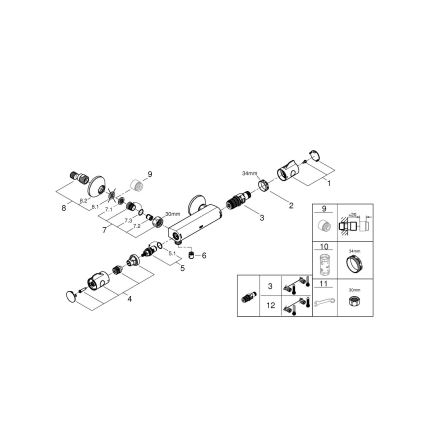 GROHE 34558000 - Termostatisk brusebatteri GROHTHERM 800 DN 15 blank krom