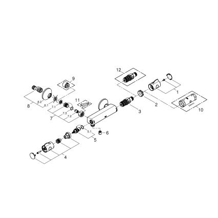GROHE 34558000 - Termostatisk brusebatteri GROHTHERM 800 DN 15 blank krom