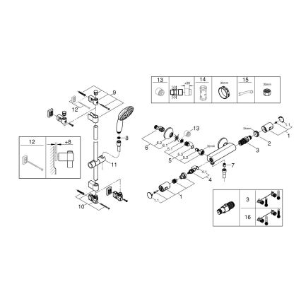 GROHE 345972431 - Brusesæt med termostatarmatur PRECISION START 12” 60