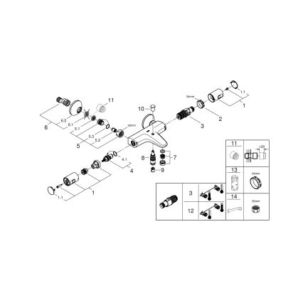 GROHE 345982430 - Termostatisk badekarbatteri PRECISION START 168 mm sort