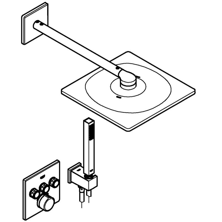 GROHE 34712000 - Brusesæt SMARTCONTROL 310 × 310 mm poleret krom