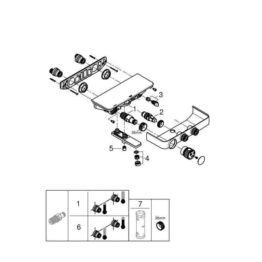 GROHE 34718000 - Termostatisk badekarbatteri GROHTHERM SMARTCONTROL 12” krom