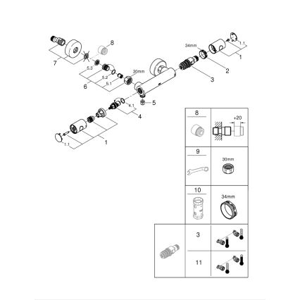 GROHE 34773000 - Termostatisk brusebatteri PRECISION GET DN 15, blank krom