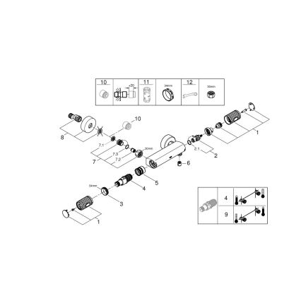 GROHE 34790000 - Termostatisk brusebatteri PRECISION FEEL DN 15 krom