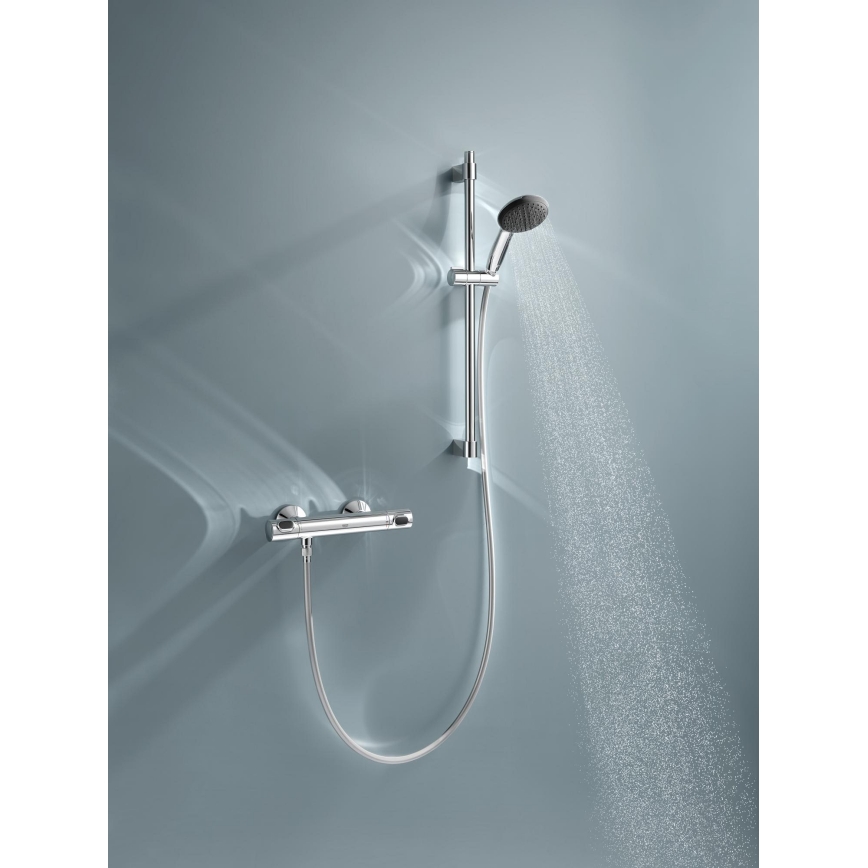 GROHE 34800001 - Brusesæt med termostatisk brusearmatur PRECISION FLOW 600 mm, poleret krom