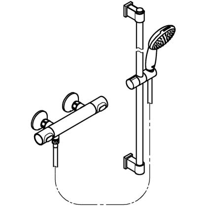 GROHE 34805001 - Brusesæt med termostatisk armatur PRECISION FLOW DN 15 i poleret krom
