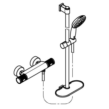 GROHE 34853001 - termostatisk brusebatteri PRECISION FEEL + 90 cm brusesæt, forkromet