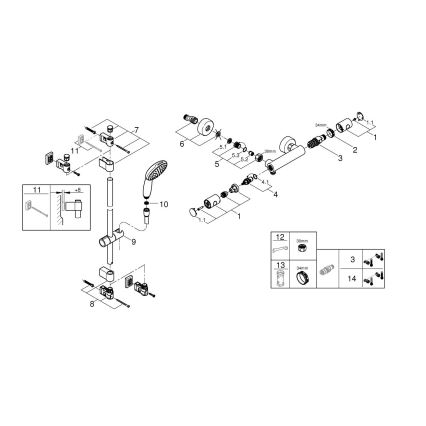 GROHE 34857000 - Brusesæt med termostatisk armatur PRECISION GET 12” blank krom