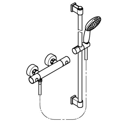 GROHE 34857000 - Brusesæt med termostatisk armatur PRECISION GET 12” blank krom