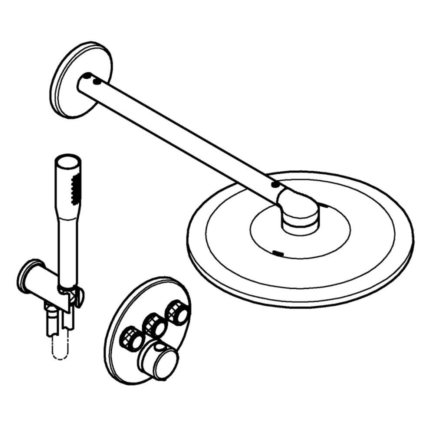 GROHE 34874000 - Brusesystem PRECISION SMARTCONTROL 310 mm i blank krom