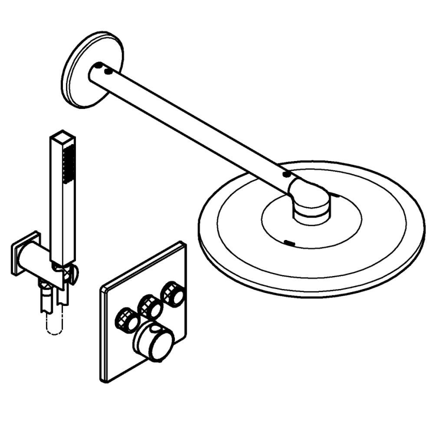 GROHE 34875000 - Brusesystem PRECISION SMARTCONTROL 310 mm, blank krom
