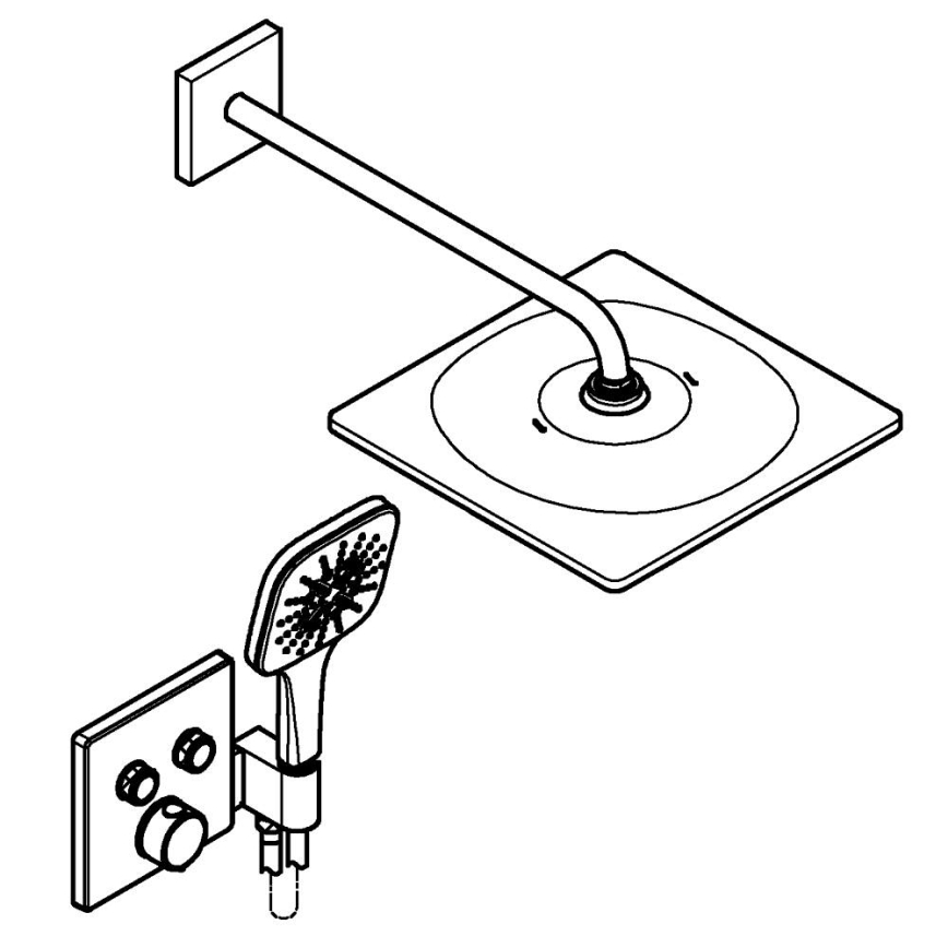 GROHE 34876000 - Brusesystem PRECISION SMARTCONTROL 310 × 310 mm forkromet