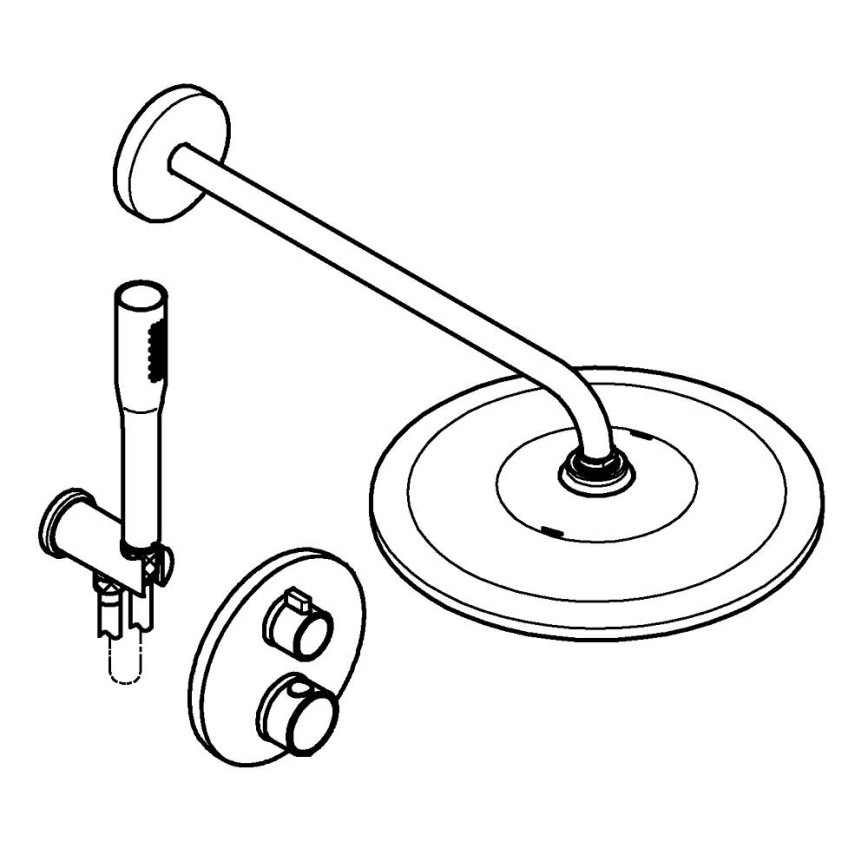 GROHE 34880000 - Brusesæt med indbygget termostat GROHTHERM SMARTCONTROL, poleret krom