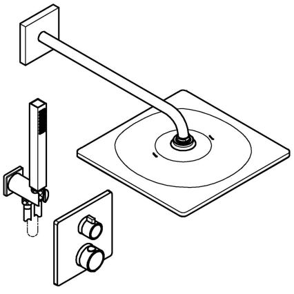 GROHE 34881000 - Indbygget brusesystem PRECISION 310 × 310 mm, poleret krom