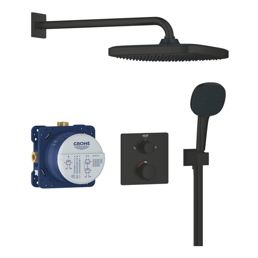 GROHE 348822430 - Brusesæt PRECISION 250 × 250 mm sort