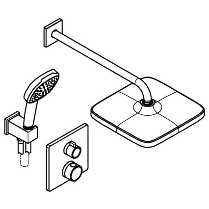 GROHE 348822430 - Brusesæt PRECISION 250 × 250 mm sort