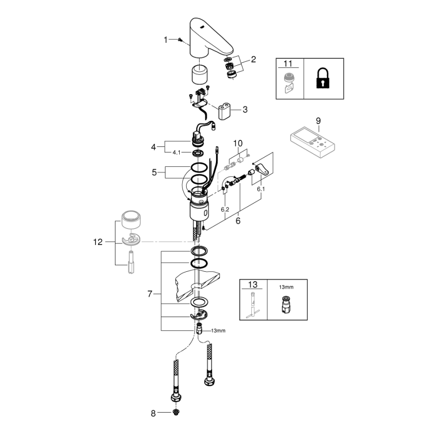 GROHE 36207001 - Elektronisk håndvaskarmatur EUROPLUS E DN 15 poleret krom