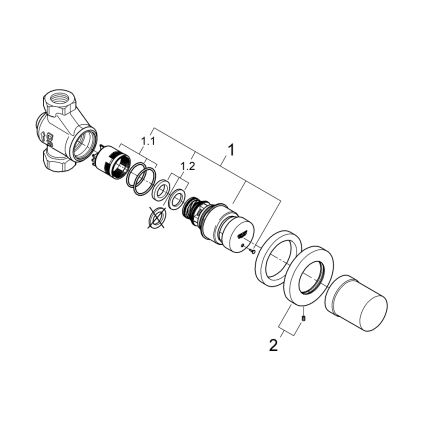 GROHE 36268000-Selvlukkende gennemløbsventil EUROECO COSMOPOLITAN T DN 15 krom