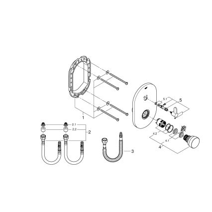 GROHE 36321000 - Selvlukkende brusebatteri EUROSMART COSMOPOLITAN T, forkromet