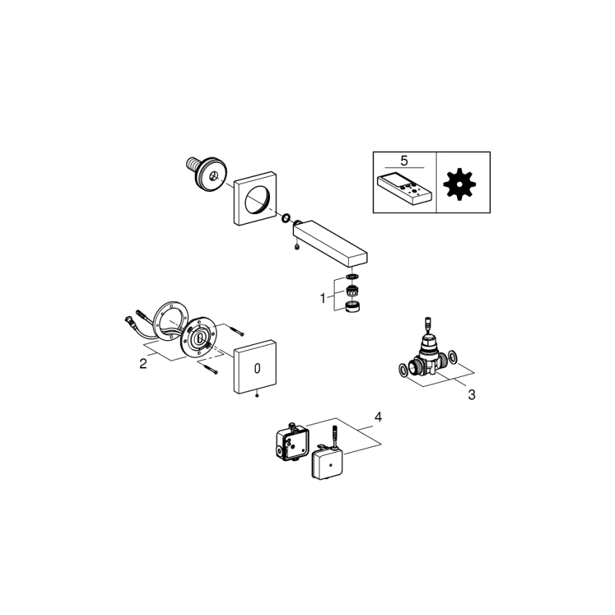 GROHE 36442000 - Infrarød elektronisk armatur EUROCUBE E blank krom