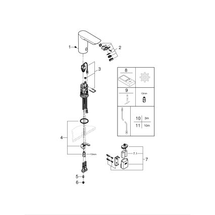 GROHE 36452000 - Infrarødt elektronisk håndvaskarmatur BAU COSMOPOLITAN E, krom