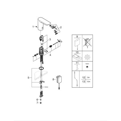 GROHE 36453000 - Infrarød elektronisk håndvaskarmatur BAU COSMOPOLITAN E 123 mm krom