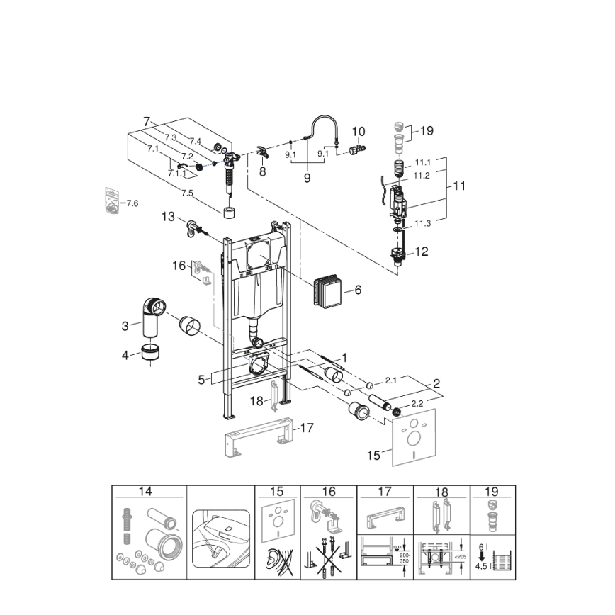 GROHE 36497000 - Modul til WC SOLIDO 1,13 m hvid