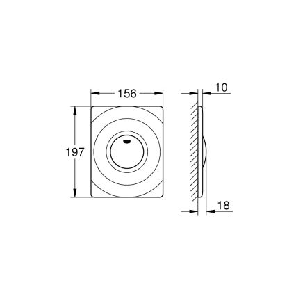 GROHE 37063000 - Betjeningsknap SURF 156 × 197 mm poleret krom