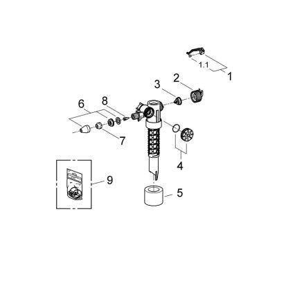 GROHE 37095000 - Påfyldningsventil 38” poleret krom
