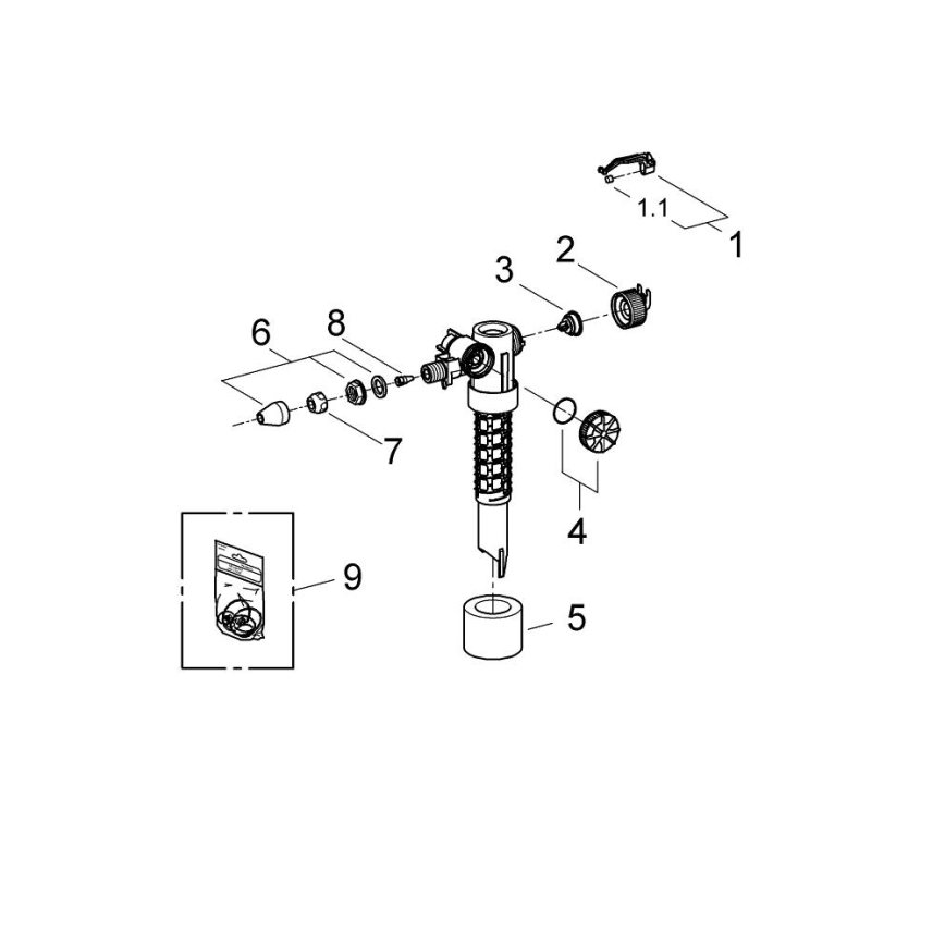 GROHE 37095000 - Påfyldningsventil 38” poleret krom