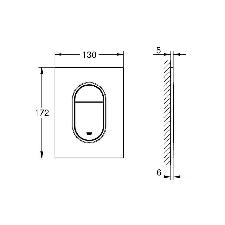 GROHE 37624GN0 - Betjeningsplade ARENA COSMOPOLITAN S 130 × 172 mm børstet guld