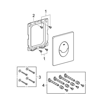 GROHE 38505000 - Betjeningsplade SKATE AIR 156 × 197 mm blank krom