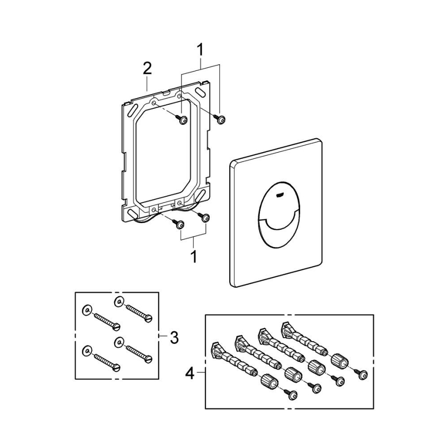 GROHE 38505000 - Betjeningsplade SKATE AIR 156 × 197 mm blank krom