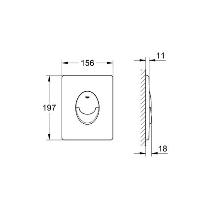 GROHE 38505P00 - Betjeningsplade SKATE AIR 156 × 197 mm mat krom
