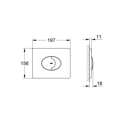 GROHE 38506SH0 - Skylleplade SKATE AIR 156 × 197 mm hvid