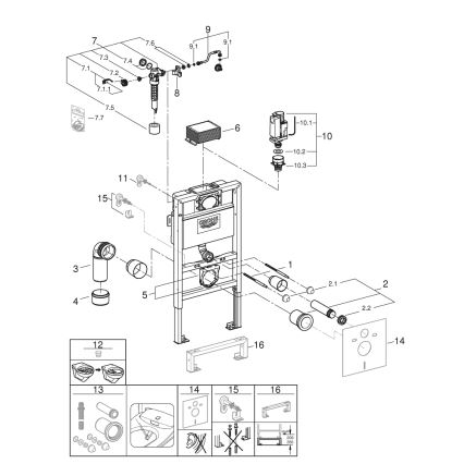 GROHE 38526000 - WC-modul RAPID SL 0,82 m hvid