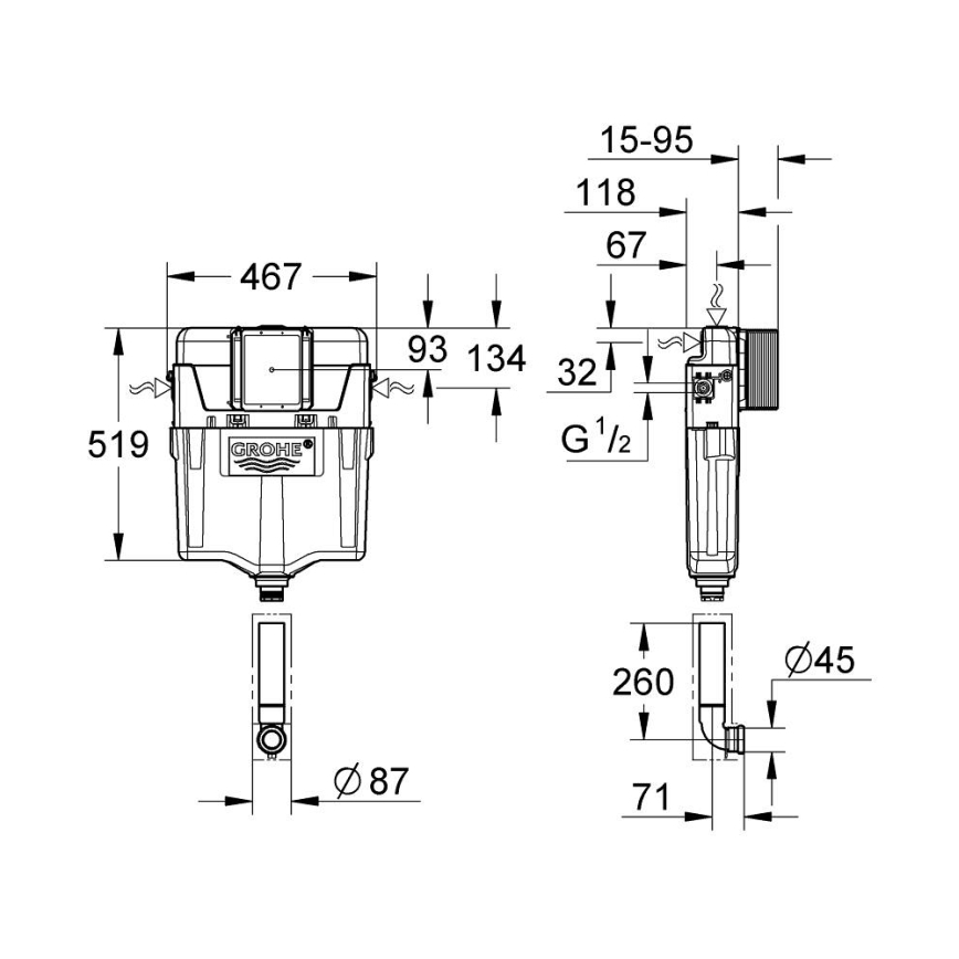 GROHE 38661000 - Toiletcisterne GD 2