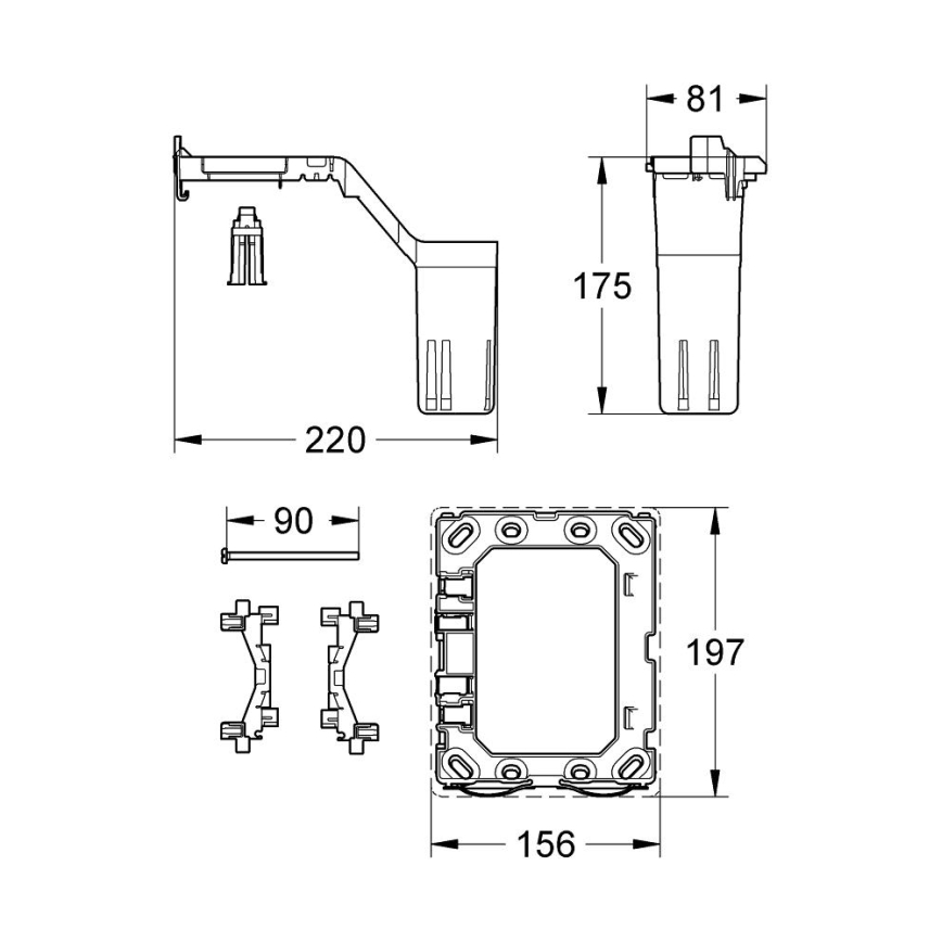 GROHE 38796000 - Ombygningssæt FRESH 156 × 197 mm blank krom