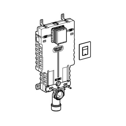 GROHE 38825000 - Forvægsmontageelement UNISET 830 × 480 × 130 mm EPS hvid