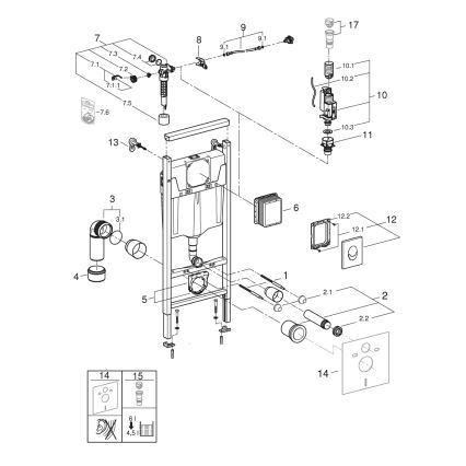 GROHE 38839000 - 3-i-1 WC RAPID SL-sæt 1,13 m