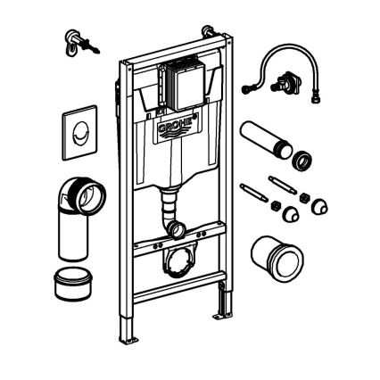 GROHE 38839000 - 3-i-1 WC RAPID SL-sæt 1,13 m
