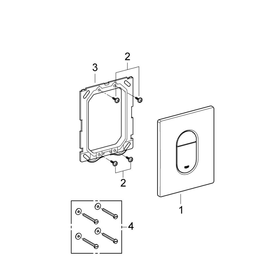 GROHE 38844000 - Betjeningsplade ARENA COSMOPOLITAN 156 × 197 mm krom