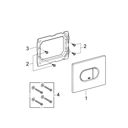 GROHE 38858SH0 - Betjeningsplade ARENA COSMOPOLITAN 156 × 197 mm hvid