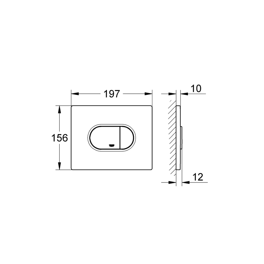 GROHE 38858SH0 - Betjeningsplade ARENA COSMOPOLITAN 156 × 197 mm hvid