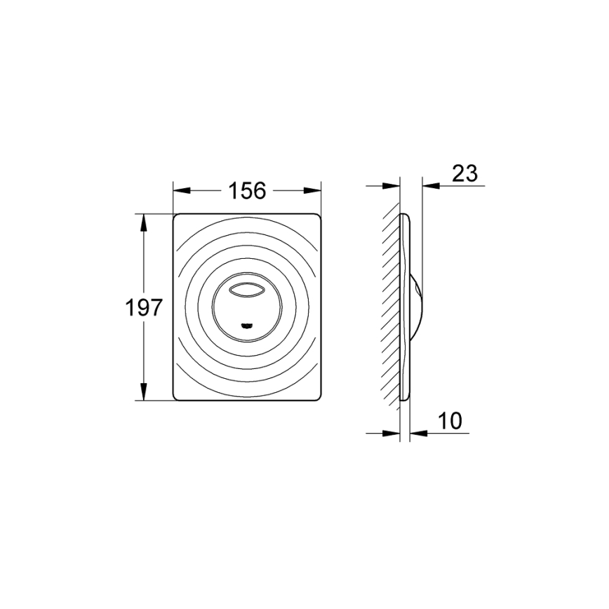 GROHE 38861000 - Betjeningsplade SURF 156 × 197 mm poleret krom