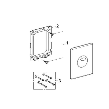 GROHE 38862000 - Skylleknap SKATE 156 × 197 mm blank krom