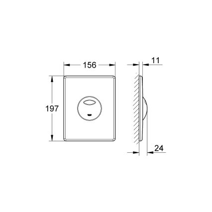 GROHE 38862000 - Skylleknap SKATE 156 × 197 mm blank krom