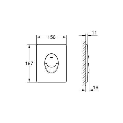 GROHE 38964KF0 - Trykplade START 156 × 197 mm phantom sort