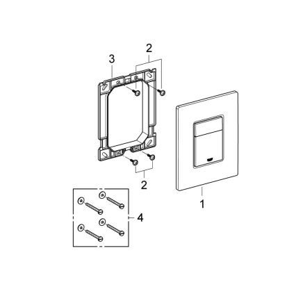 GROHE 38966KV0 - Betjeningsplade EVEN 156 × 197 mm sort