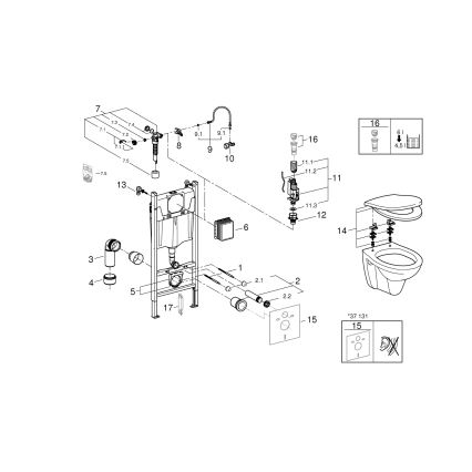 GROHE 39116000 - 4-i-1 sæt med SOLIDO COMPACT-keramik, 1,13 m